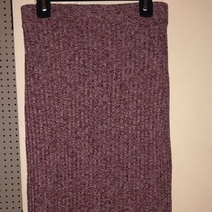 Long burgundy casual skirt